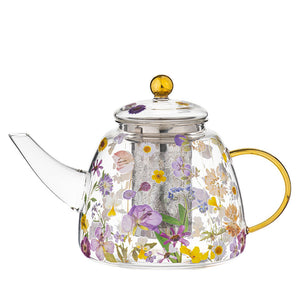 Ashdene - Pressed Flowers - Glass Teapot 1.2L