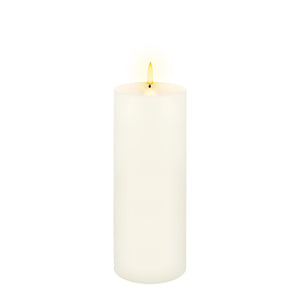 Uyuni Lighting - Single Wick Classic Ivory Pillar - 7.8 x 20.3cm