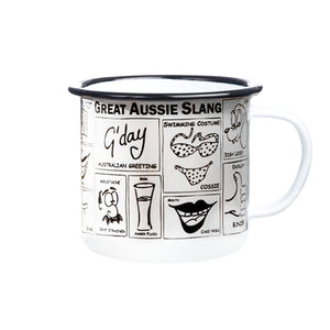 Indigenous Australian Art - Enamel Mug - Great Aussie Slang