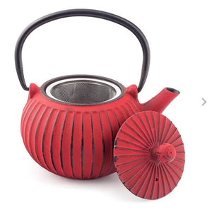 Cast Iron Teapot - Ribbed - 500ml - Red Sparrow Tea Company