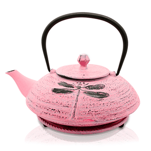 Cast Iron Teapot - Dragonfly Pink 600ml