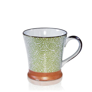 Japanese Short Tea Mug - Spiral Green