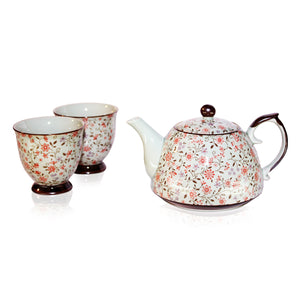 Japanese - Takuya Red Teapot & 2 Cup Set