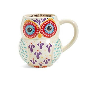 Folk Mug - Owl - Don’t Forget To Be Awesome - Red Sparrow Tea Company