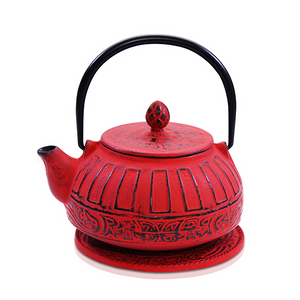 Cast Iron Teapot - Reflection Red 800ml