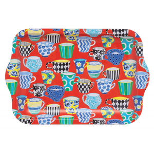 Red Teacup Tin Tray