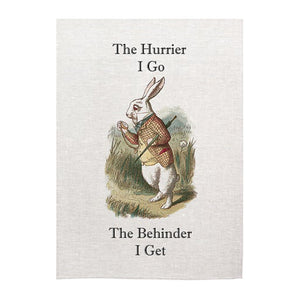 Tea towel - Alice in Wonderland - Hurrier I Go