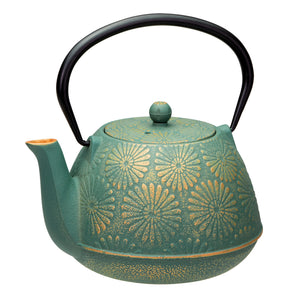 Avanti - Cast Iron Daisy Teapot - 1.2L - Teal/Gold