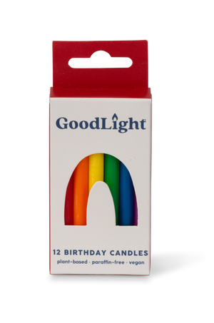 Vegan Birthday Candles | 12-Count Box: Multi-Color
