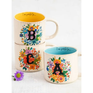 Natural Life - Initial Flower Mug - B