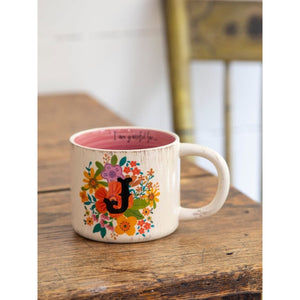 Natural Life - Initial Flower Mug - J