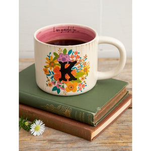 Natural Life - Initial Flower Mug - K