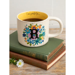 Natural Life - Initial Flower Mug - R