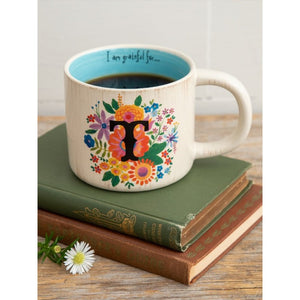 Natural Life - Initial Flower Mug - T