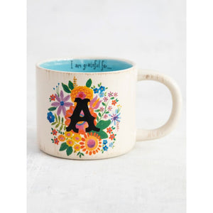 Natural Life - Initial Flower Mug - A