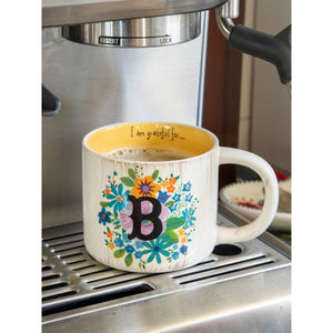 Natural Life - Initial Flower Mug - B