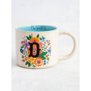 Natural Life - Initial Flower Mug - D