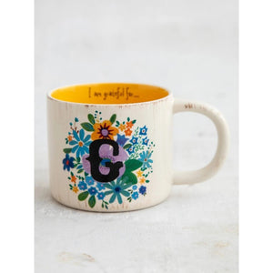 Natural Life - Initial Flower Mug - G