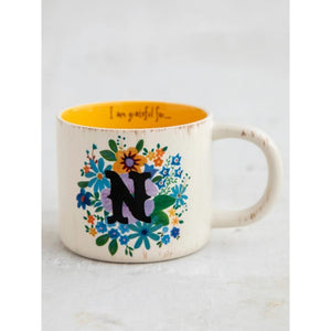 Natural Life - Initial Flower Mug - N