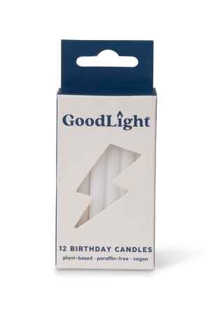 Vegan Birthday Candles | 12-Count Box: White