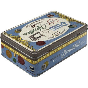 Nostalgic Art - Flat Storage Tin - Pins & Needles Sewing Box