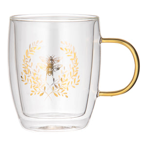 Ashdene - Elegant Bee - Double Walled Glass Mug