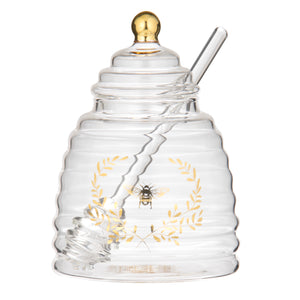 Ashdene - Elegant Bee - Glass Honey Pot