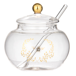 Ashdene - Elegant Bee - Glass Sugar Bowl With Spoon