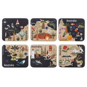 Ashdene - Land Down Under AUS - Coasters 6pk
