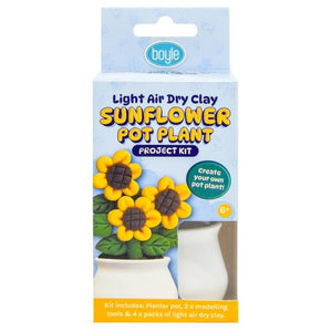 Light Air Dry Clay Pot Plant Project Kit - Sunflower