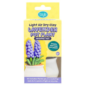 Light Air Dry Clay Pot Plant Project Kit - Lavender