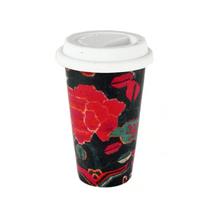 Anna Chandler - Keep Cup - Black & Red Flowers