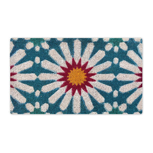 Anna Chandler - Coir Doormat – Casablanca Turquoise Short
