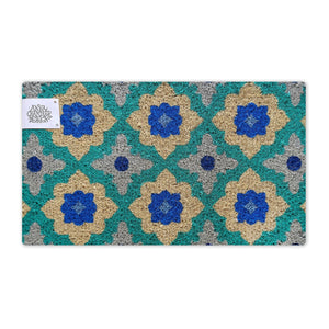 Anna Chandler - Coir Doormat – Florentine Blue Short