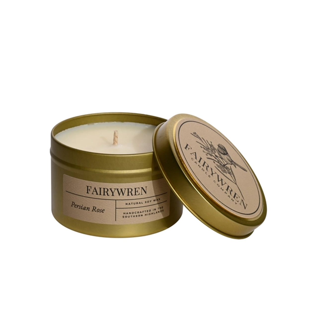 Fairywren Candle - Persian Rose - Travel Tin
