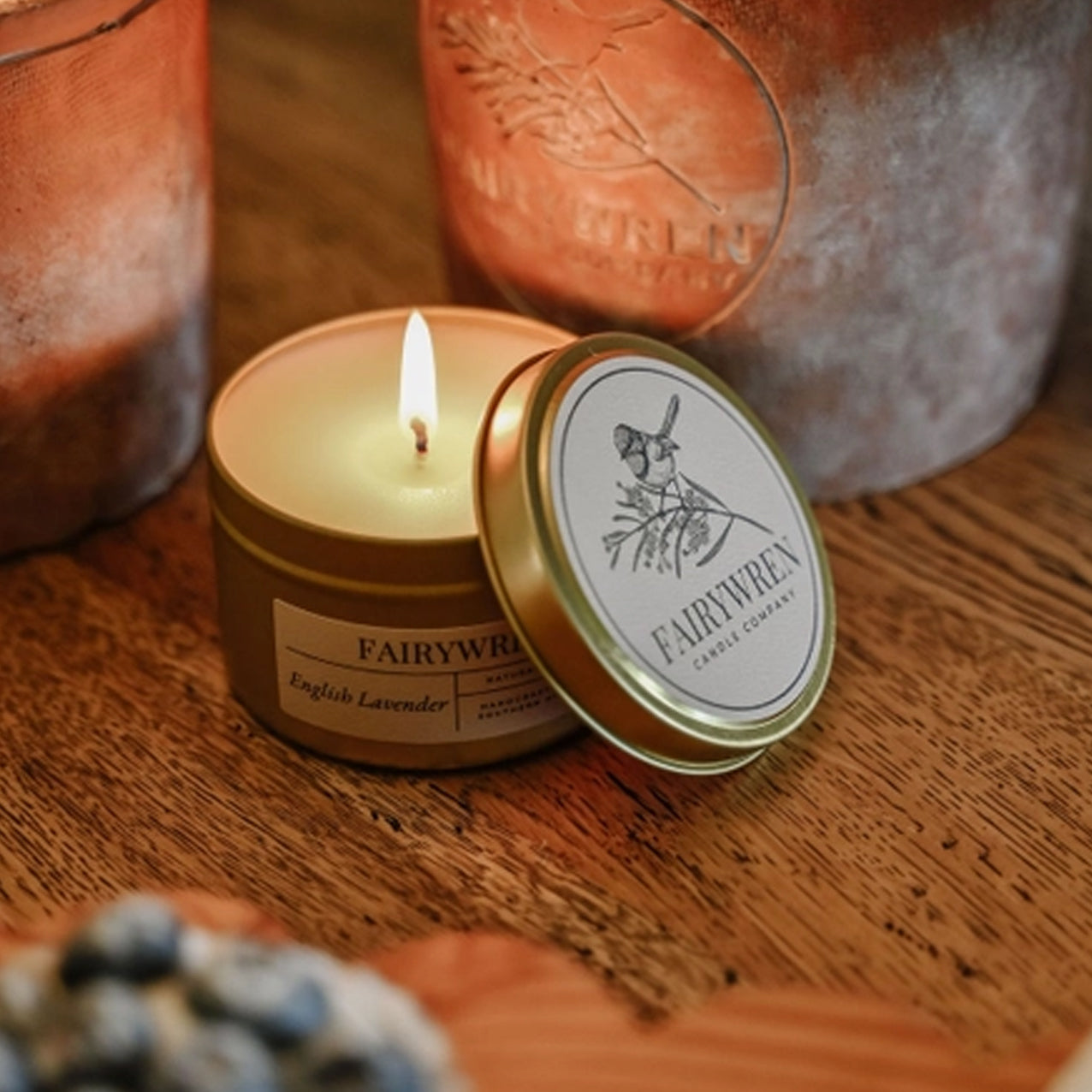 Fairywren Candle - Peony & Violet - Travel Tin