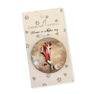 Caroline Hazell - Crystal Fridge Magnet - Greyhound/Whippet