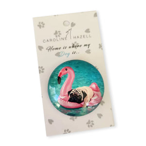 Caroline Hazell - Crystal Fridge Magnet - Pug