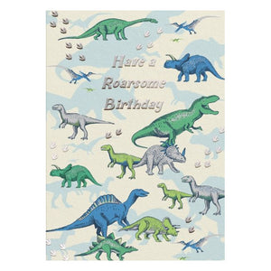 Birthday Card - Foil - Roarsome Dinosaurs