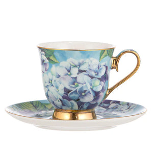 Ashdene - Bold Blooms - Blue Hydrangea Cup & Saucer