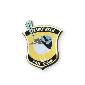 Bridget Farmer - Enamel Pin - Fairywren Fan Club - Red Sparrow Tea Company