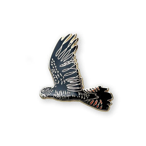 Bridget Farmer - Enamel Pin - Red-tailed Black Cockatoo - Red Sparrow Tea Company