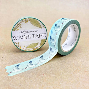Bridget Farmer - Washi Tape - Silver Gulls 15mm - Red Sparrow Tea Company