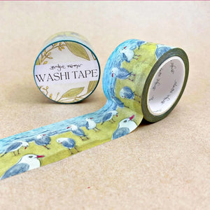 Bridget Farmer - Washi Tape - Silver Gulls 30mm - Red Sparrow Tea Company