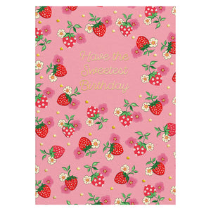 Birthday Card - Sweetest Strawberry