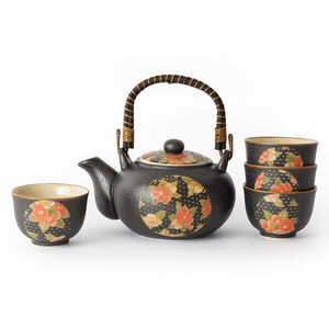 Japanese - Camellia 4 Cup Japanese Tea Set