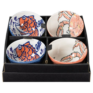 Omotenashi - Etegami Tai & Kani Bowls 4 Set