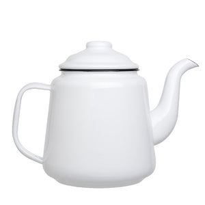 Falcon Enamel Teapot - White & Black - 950ml