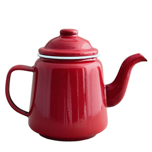 Falcon Enamel Teapot Deluxe - Red & White - 950ml