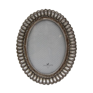 Photo Frame - Fanned Oval Pewter Finish 5x7"